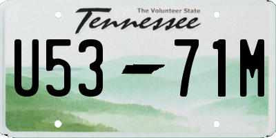 TN license plate U5371M