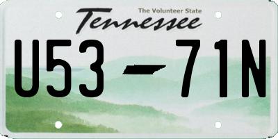 TN license plate U5371N