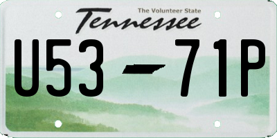 TN license plate U5371P