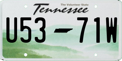 TN license plate U5371W