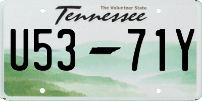 TN license plate U5371Y