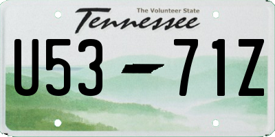 TN license plate U5371Z