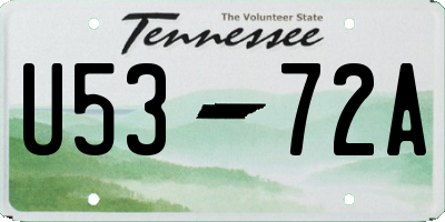 TN license plate U5372A