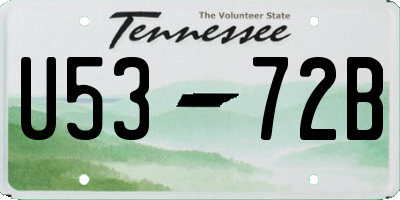 TN license plate U5372B