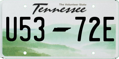 TN license plate U5372E