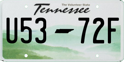 TN license plate U5372F