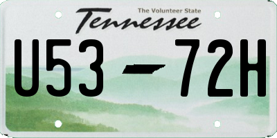 TN license plate U5372H
