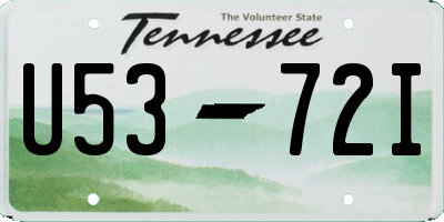 TN license plate U5372I