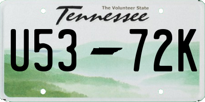 TN license plate U5372K