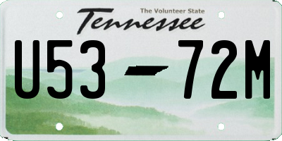 TN license plate U5372M