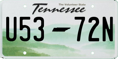 TN license plate U5372N