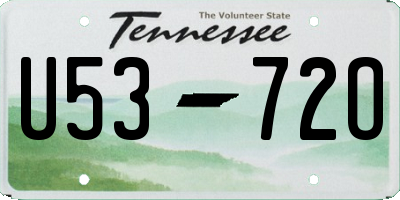 TN license plate U5372O