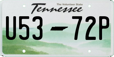 TN license plate U5372P