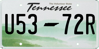 TN license plate U5372R