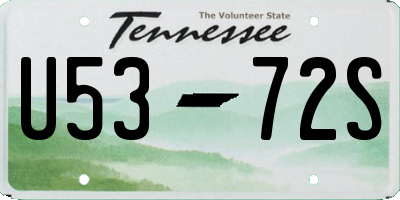 TN license plate U5372S