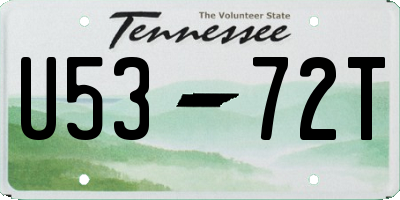 TN license plate U5372T