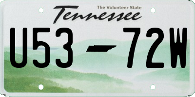 TN license plate U5372W