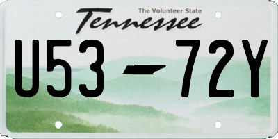 TN license plate U5372Y