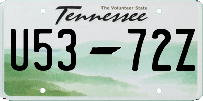 TN license plate U5372Z