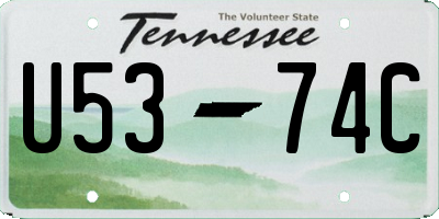 TN license plate U5374C