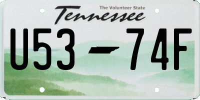 TN license plate U5374F
