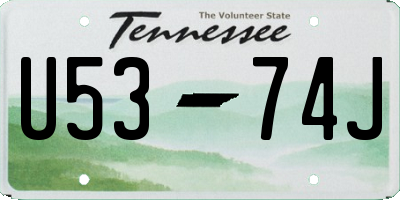 TN license plate U5374J