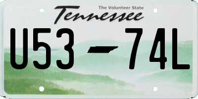 TN license plate U5374L