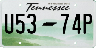 TN license plate U5374P