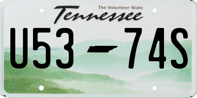 TN license plate U5374S
