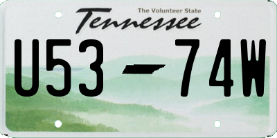 TN license plate U5374W