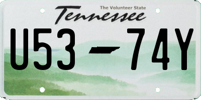 TN license plate U5374Y