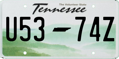 TN license plate U5374Z