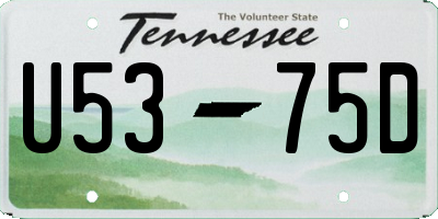 TN license plate U5375D