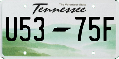 TN license plate U5375F