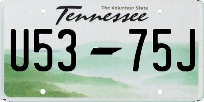 TN license plate U5375J