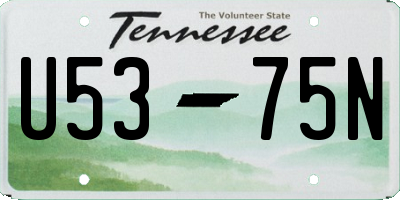 TN license plate U5375N