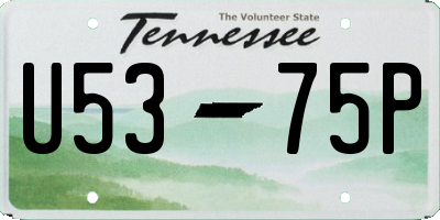 TN license plate U5375P