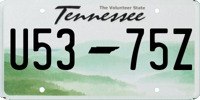 TN license plate U5375Z