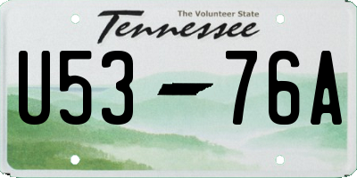 TN license plate U5376A