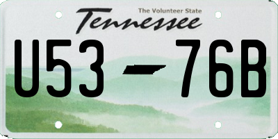 TN license plate U5376B