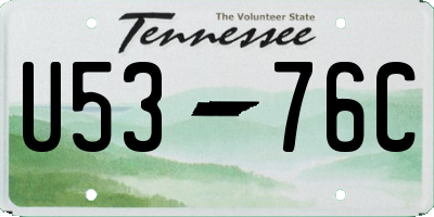 TN license plate U5376C