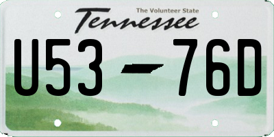 TN license plate U5376D