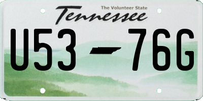 TN license plate U5376G