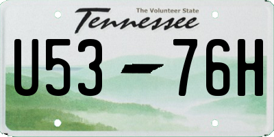 TN license plate U5376H