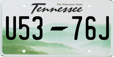 TN license plate U5376J