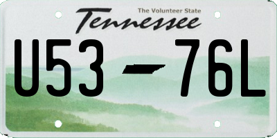 TN license plate U5376L