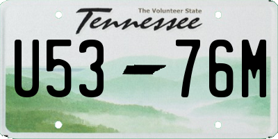 TN license plate U5376M
