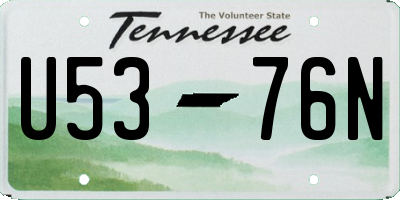 TN license plate U5376N