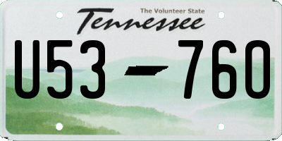 TN license plate U5376O