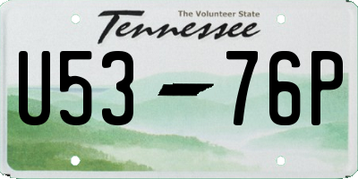 TN license plate U5376P